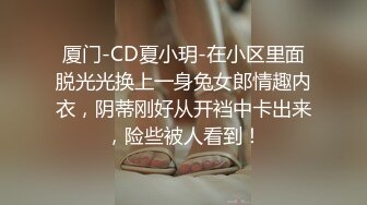 厦门-CD夏小玥-在小区里面脱光光换上一身兔女郎情趣内衣，阴蒂刚好从开裆中卡出来，险些被人看到！